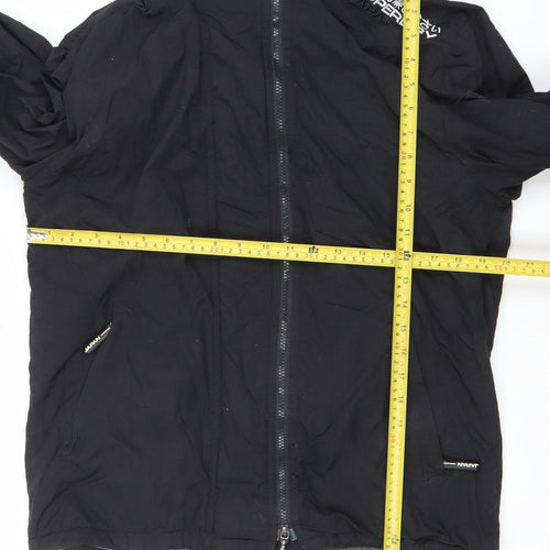 Superdry Women's Black L Windbreaker Hooded Nylon Jacket