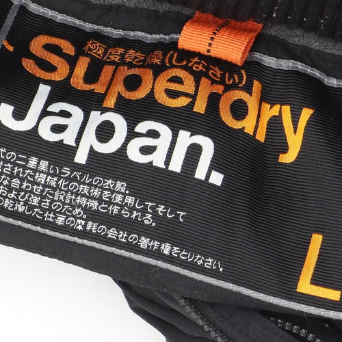 Superdry Women's Black L Windbreaker Hooded Nylon Jacket