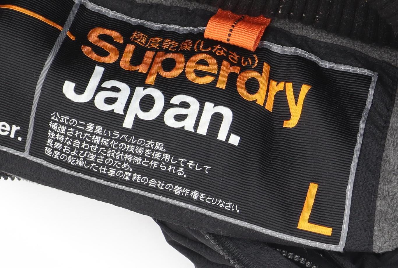 Superdry Women's Black L Windbreaker Hooded Nylon Jacket