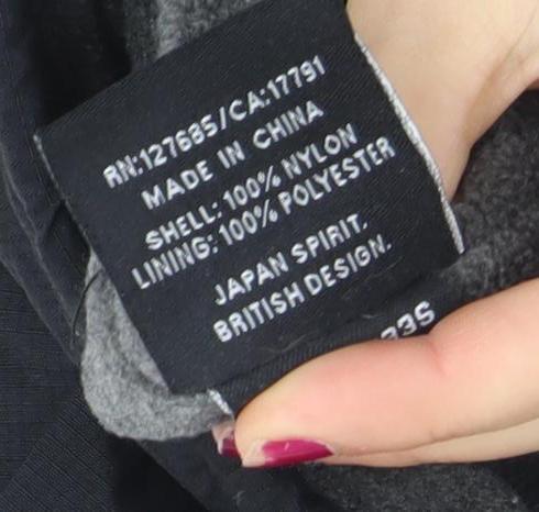 Superdry Women's Black L Windbreaker Hooded Nylon Jacket