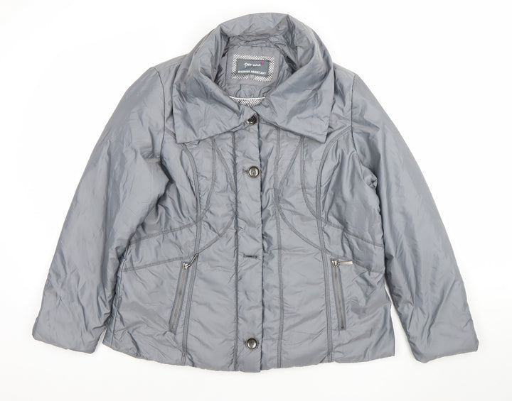 Marks and Spencer Per Una Women's Grey Size 10 Shower Resistant Puffer Jacket