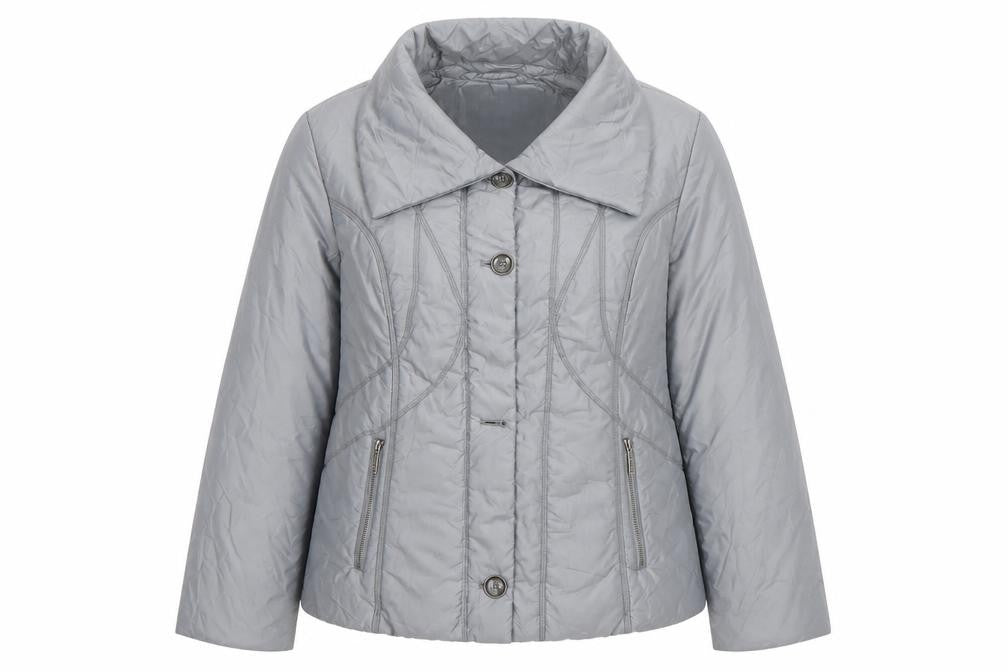 Front view of Marks & Spencer Per Una Women's Grey, size 10, Shower Resistant Puffer Jacket