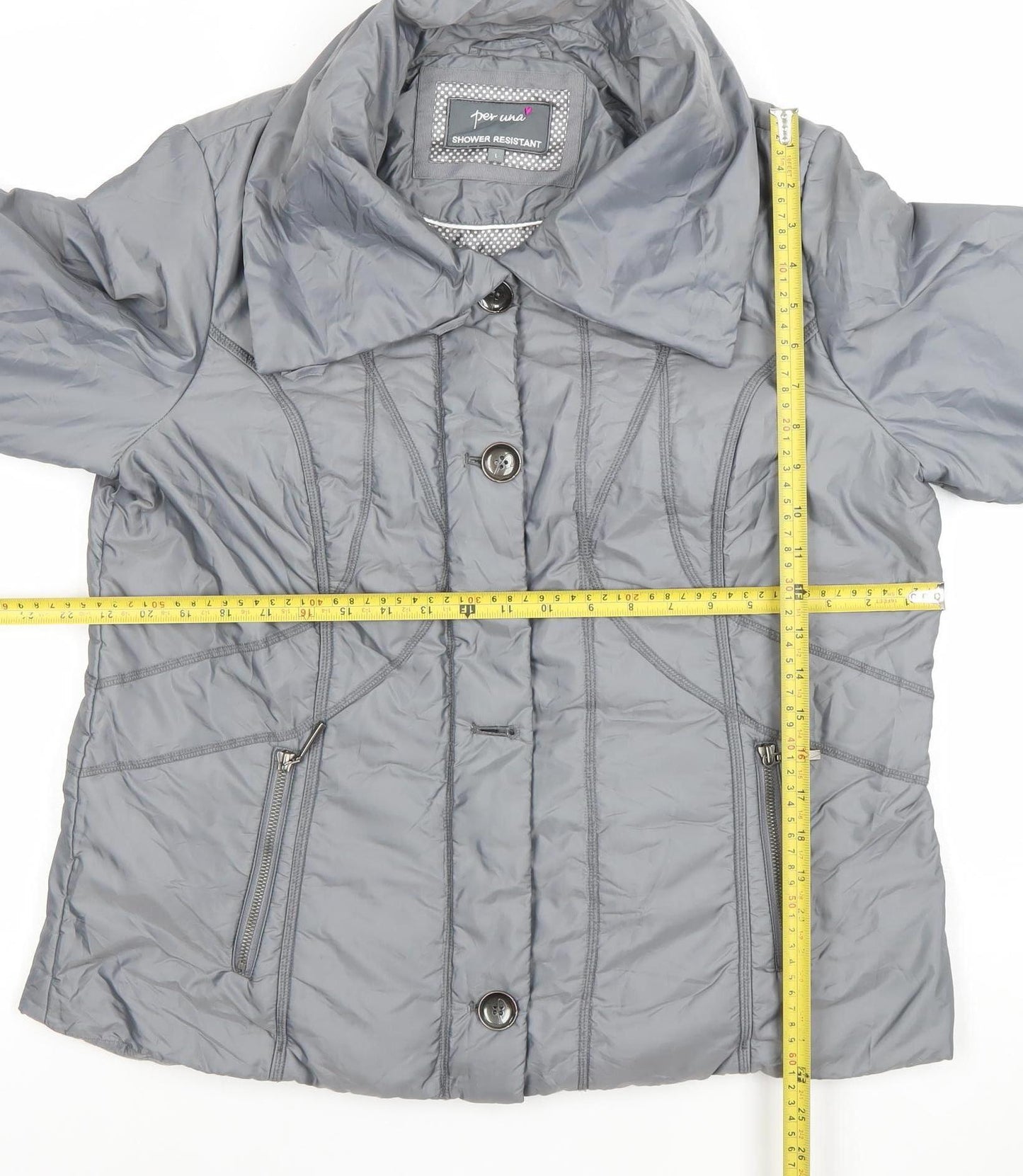 Marks and Spencer Per Una Women's Grey Size 10 Shower Resistant Puffer Jacket