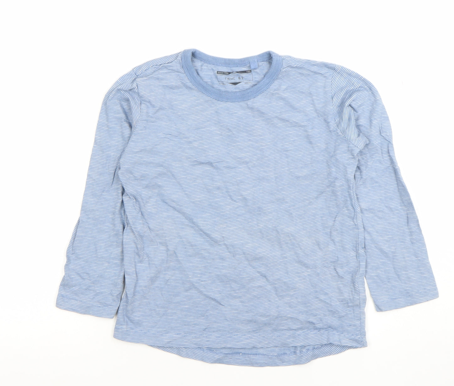 Next Boys Blue Striped Long Sleeve Cotton T-Shirt 6-7 Years