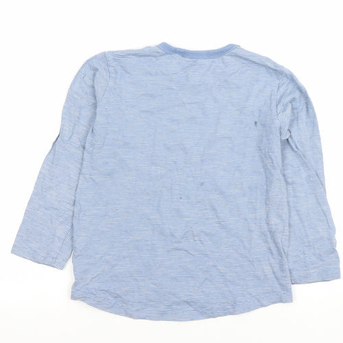 Next Boys Blue Striped Long Sleeve Cotton T-Shirt 6-7 Years