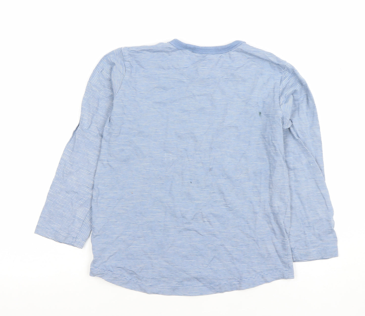 Next Boys Blue Striped Long Sleeve Cotton T-Shirt 6-7 Years