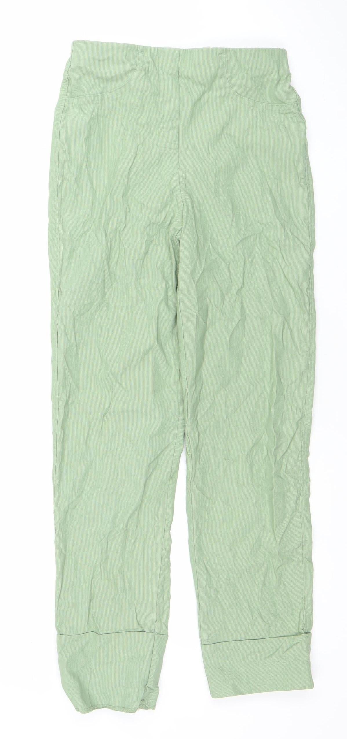 Gallery Womens XS Green Casual Viscose Elastic Waist Trousers