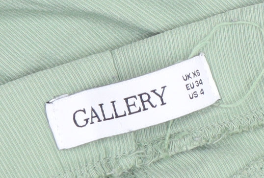 Gallery Womens XS Green Casual Viscose Elastic Waist Trousers