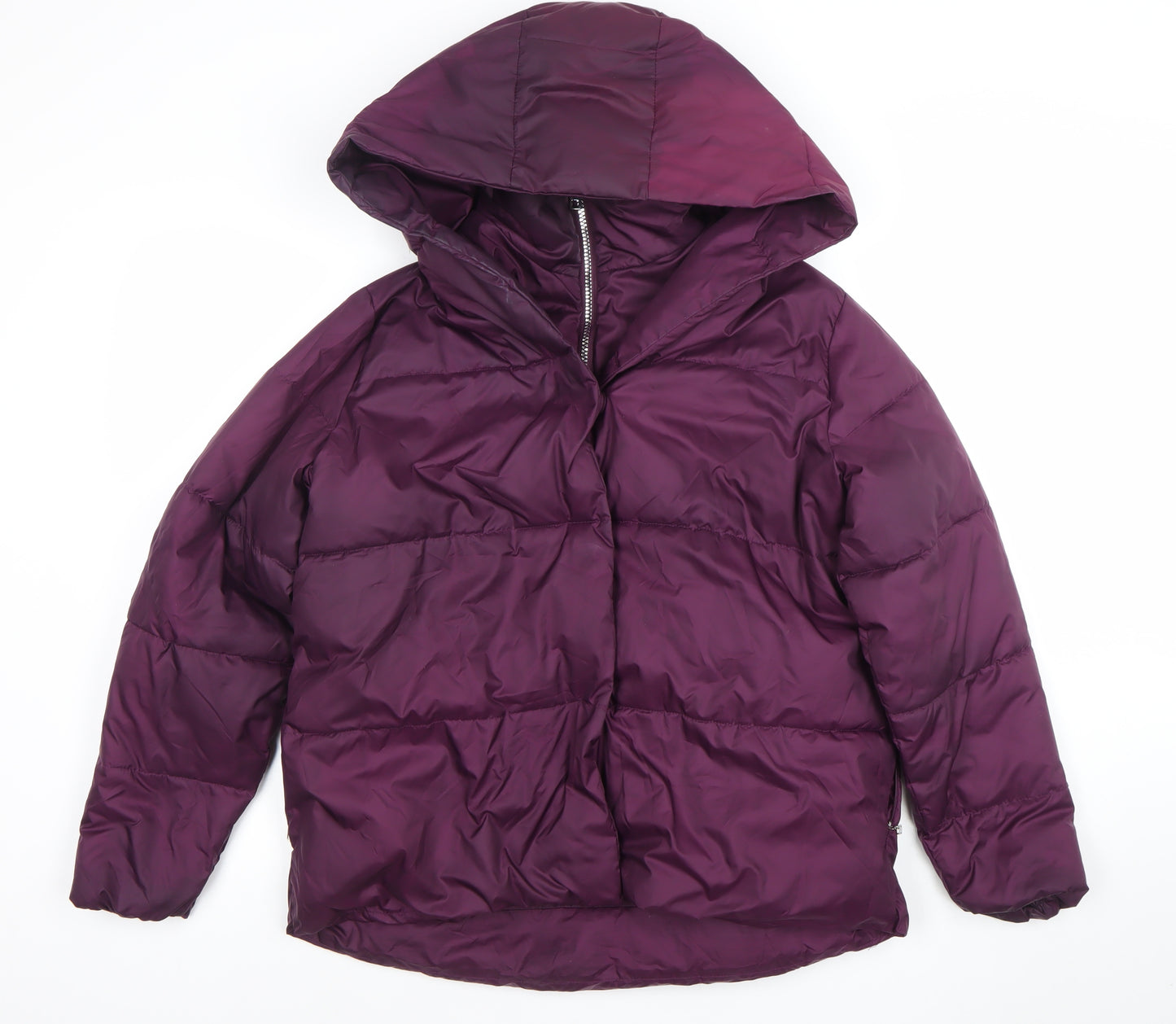 Gallery Womens Purple Hooded Puffer Jacket Size 12 Winter Coat
