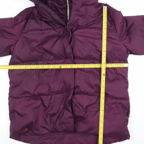 Gallery Womens Purple Hooded Puffer Jacket Size 12 Winter Coat
