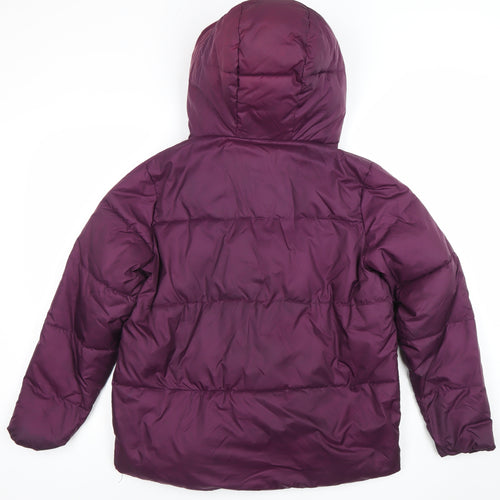 Gallery Womens Purple Hooded Puffer Jacket Size 12 Winter Coat