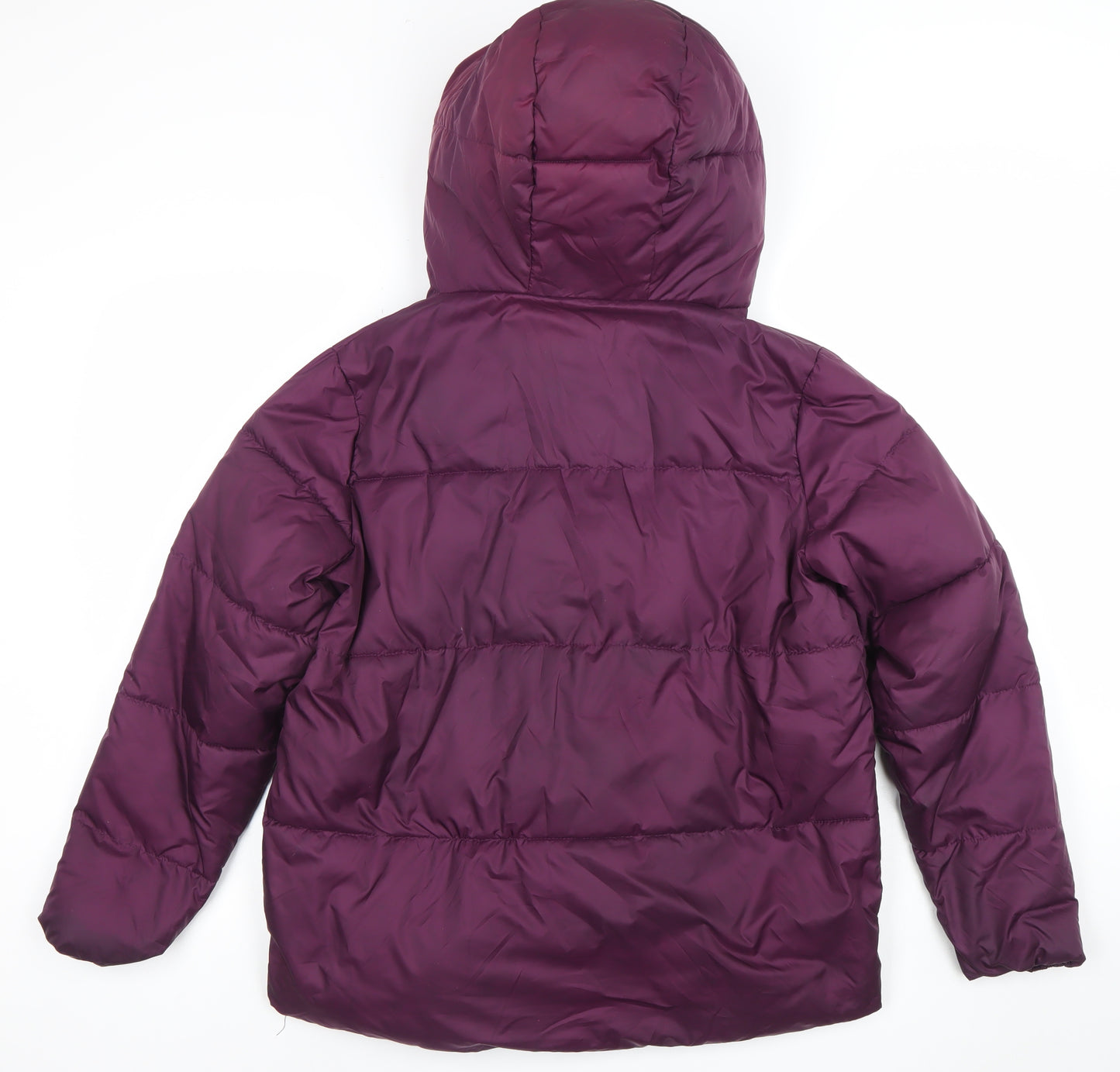Gallery Womens Purple Hooded Puffer Jacket Size 12 Winter Coat
