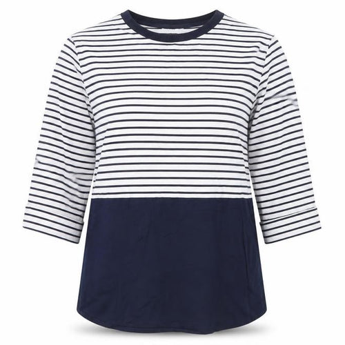 Gallery Women Navy Stripe Long Sleeve Jersey Tunic Top UK M