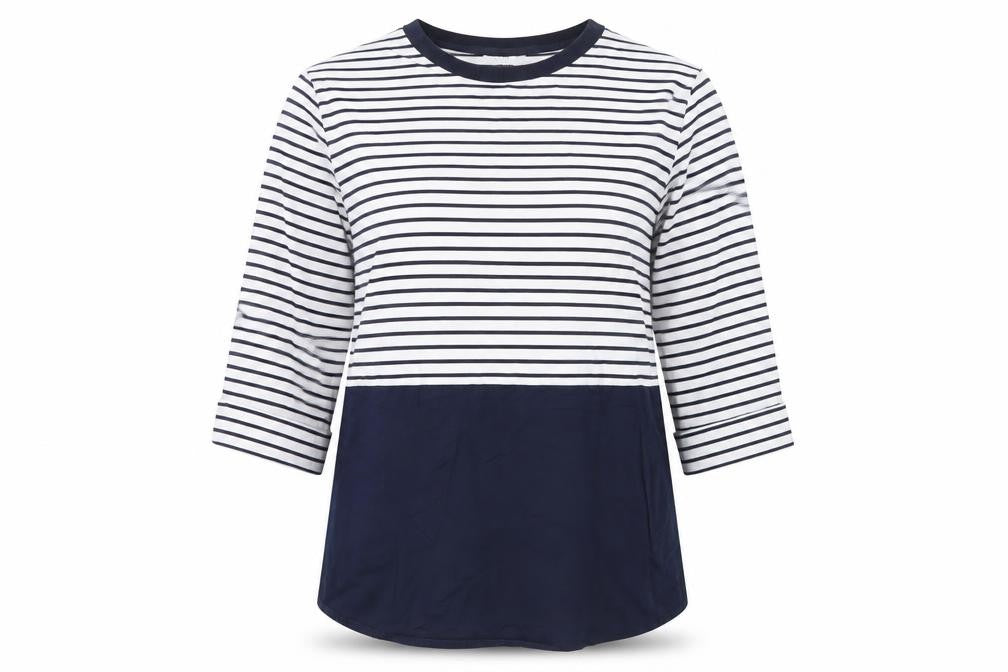 Gallery Women Navy Stripe Long Sleeve Jersey Tunic Top UK M