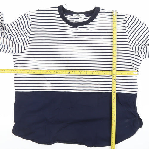 Gallery Women Navy Stripe Long Sleeve Jersey Tunic Top UK M