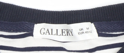 Gallery Women Navy Stripe Long Sleeve Jersey Tunic Top UK M