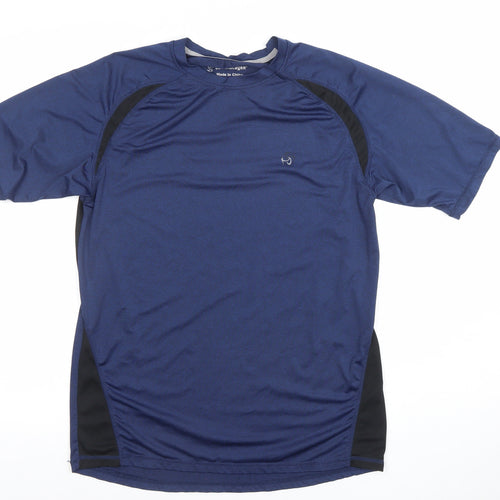 Technolayer Men Blue Short Sleeve Athletic T-Shirt Medium