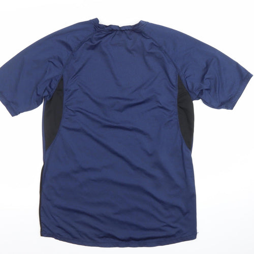 Technolayer Men Blue Short Sleeve Athletic T-Shirt Medium