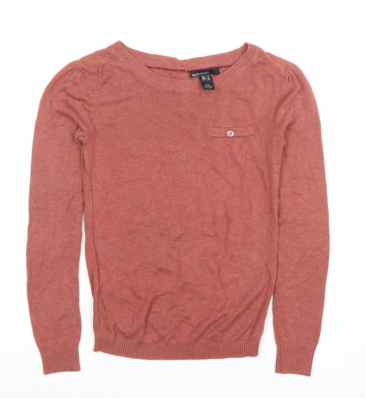 Mango Women’s Brown Crew Neck Long Sleeve Pullover Jumper Size 8