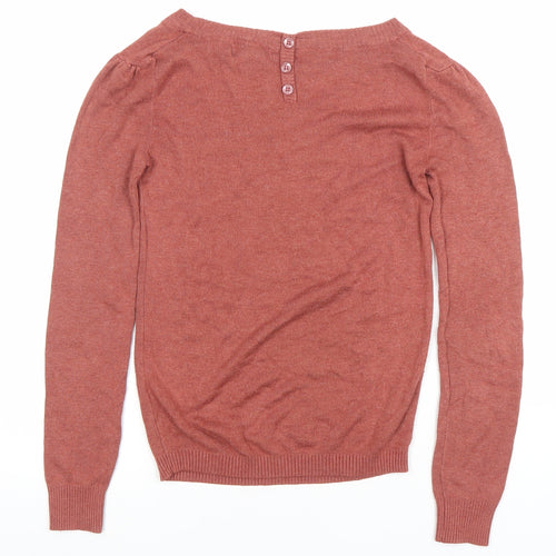 Mango Women’s Brown Crew Neck Long Sleeve Pullover Jumper Size 8
