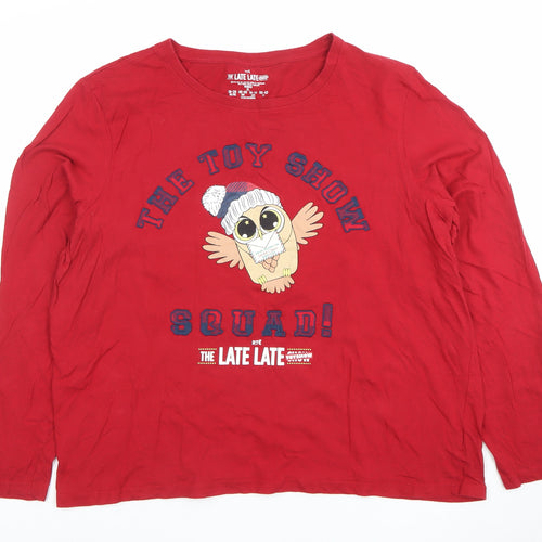 RTÉ Late Late Toy Show Red Graphic Long Sleeve Womens XL T-Shirt