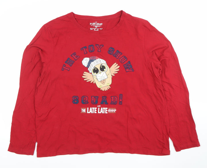 RTÉ Late Late Toy Show Red Graphic Long Sleeve Womens XL T-Shirt