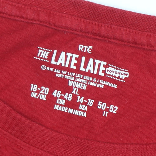 RTÉ Late Late Toy Show Red Graphic Long Sleeve Womens XL T-Shirt