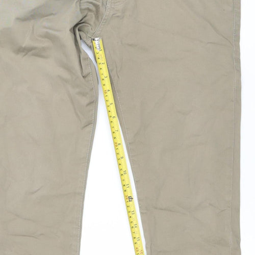 Enzo 989 Men's Beige Chino Trousers 32R Regular Fit Cotton Stretch