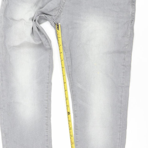 DNM Industry Men's Grey Slim Fit Straight Jeans 32S