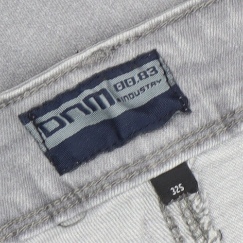 DNM Industry Men's Grey Slim Fit Straight Jeans 32S