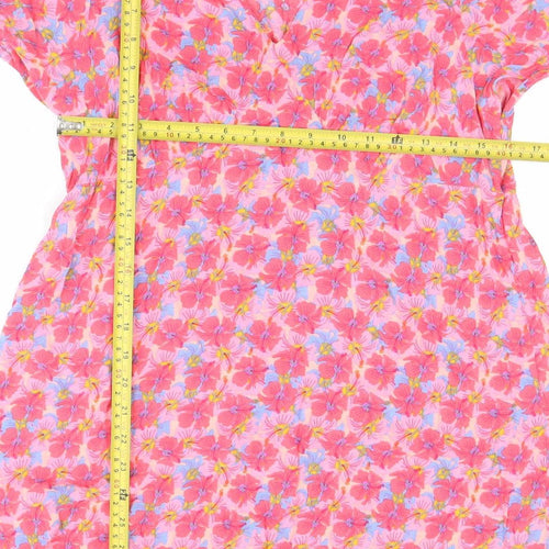 Primark Women’s Pink Floral Fit & Flare Knee Length Dress Size 14