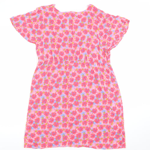 Primark Women’s Pink Floral Fit & Flare Knee Length Dress Size 14
