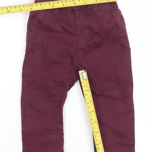 Next Unisex Baby Red Khaki Trousers 6-9 Months Elastic Waist Casual