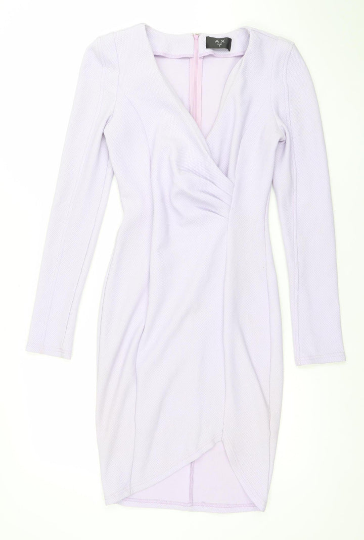 Armani Exchange Women Purple Bodycon Dress Size 8 Long Sleeve