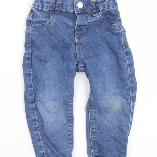 Primark Unisex Baby Blue Denim Jeans 12-18 Months Elastic Waist Casual