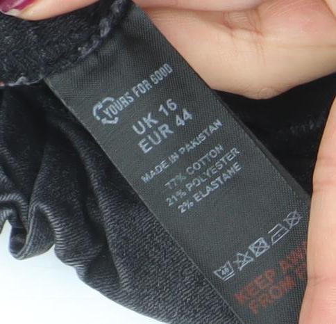 Yours for Good Women's Black Plus Size 16 Jegging Jeans