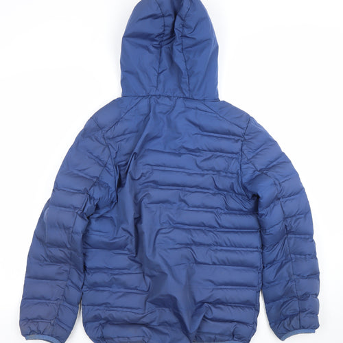 TU Boys Blue Hooded Puffer Jacket 11-12 Years Winter Quilted Coat