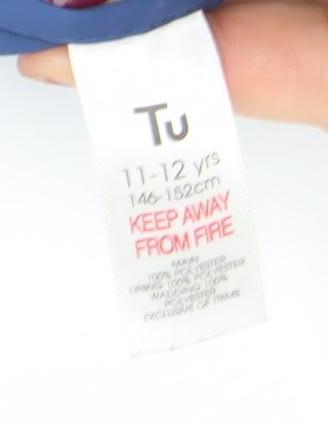 TU Boys Blue Hooded Puffer Jacket 11-12 Years Winter Quilted Coat