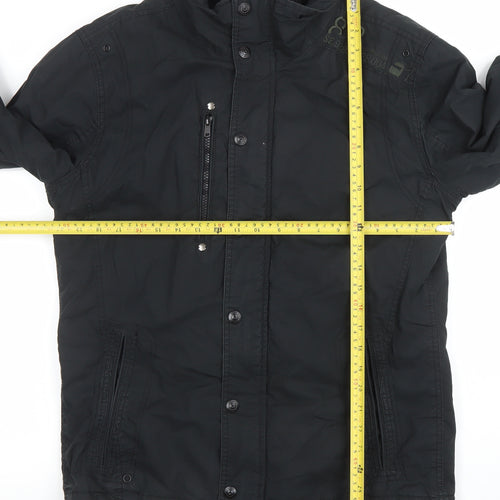 Next Men's Black Medium Bomber Jacket Cotton Lined Winter Casual