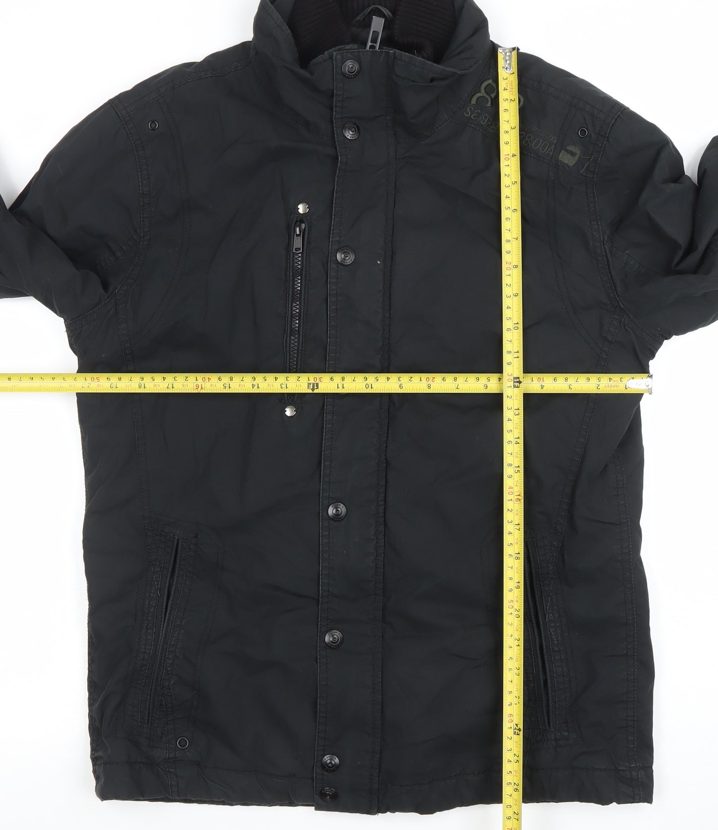 Next Men's Black Medium Bomber Jacket Cotton Lined Winter Casual