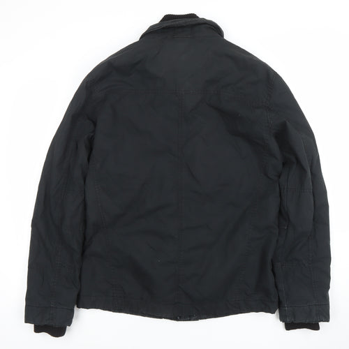 Next Men's Black Medium Bomber Jacket Cotton Lined Winter Casual