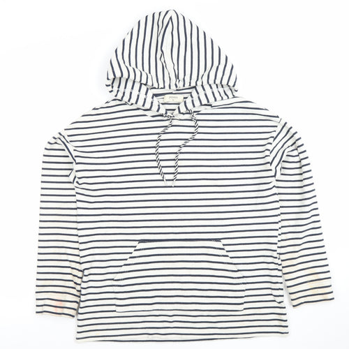 Papaya Women’s Navy & White Striped Hoodie XS Cotton Pullover