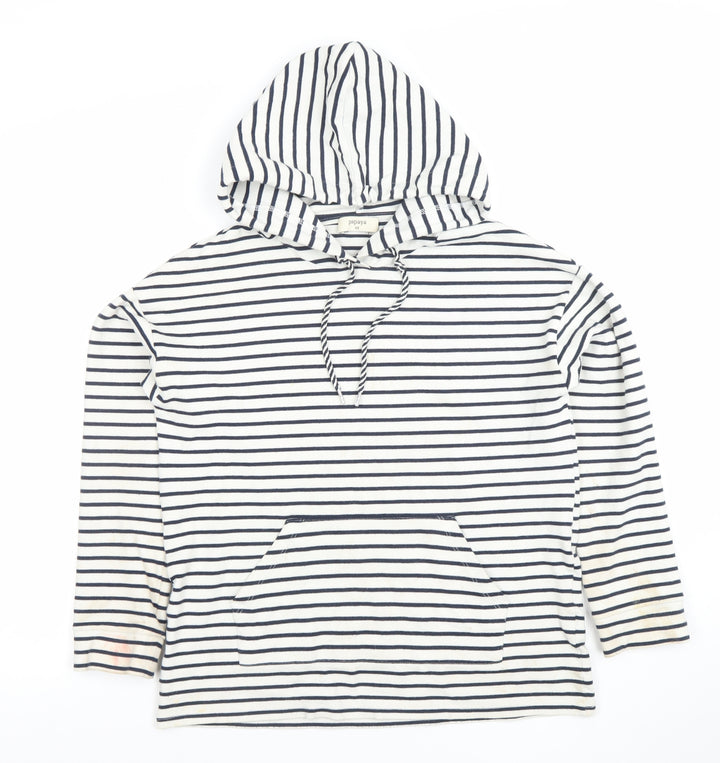 Papaya Women’s Navy & White Striped Hoodie XS Cotton Pullover