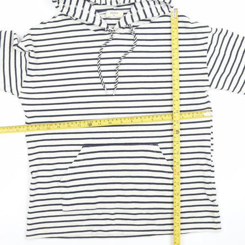 Papaya Women’s Navy & White Striped Hoodie XS Cotton Pullover