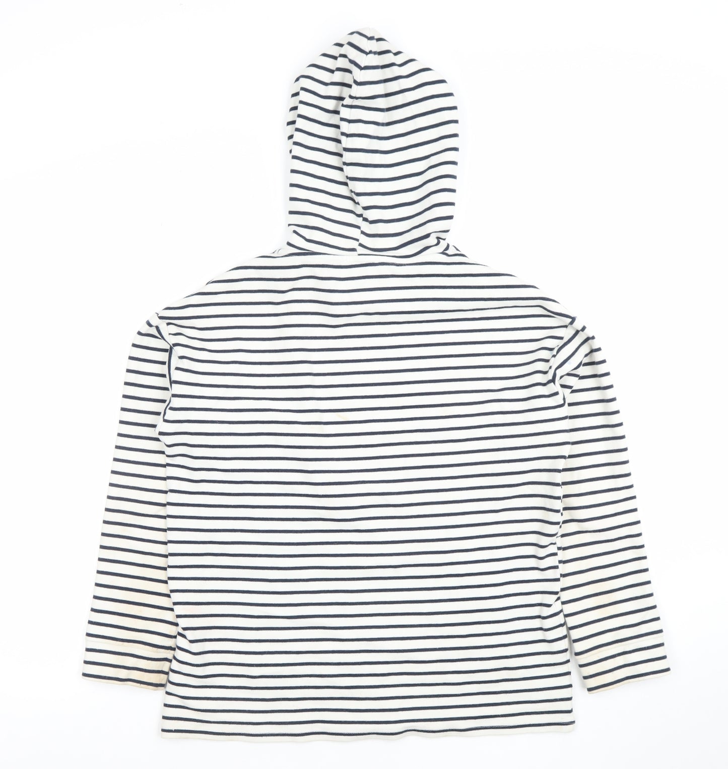 Papaya Women’s Navy & White Striped Hoodie XS Cotton Pullover