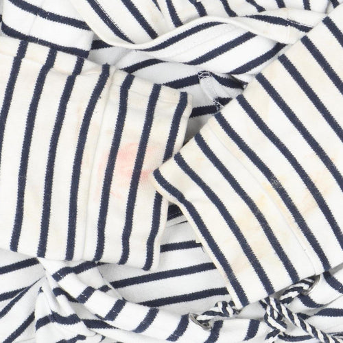 Papaya Women’s Navy & White Striped Hoodie XS Cotton Pullover