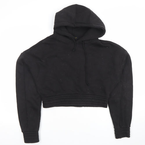 MFG Women Black 7XL Cropped Pullover Hoodie 48% Cotton 52% Polyester