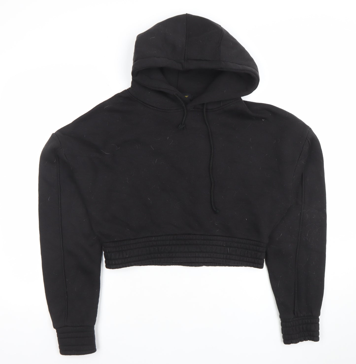 MFG Women Black 7XL Cropped Pullover Hoodie 48% Cotton 52% Polyester