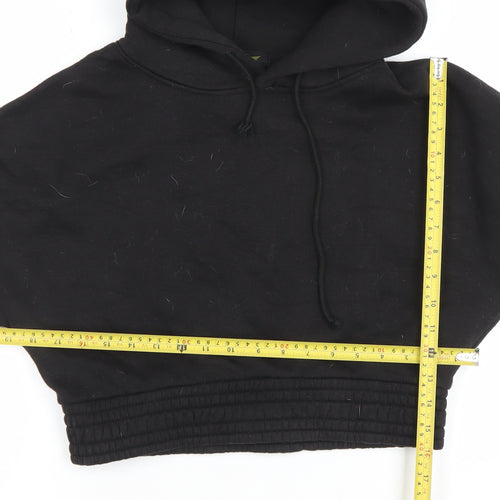 MFG Women Black 7XL Cropped Pullover Hoodie 48% Cotton 52% Polyester
