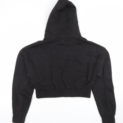 MFG Women Black 7XL Cropped Pullover Hoodie 48% Cotton 52% Polyester